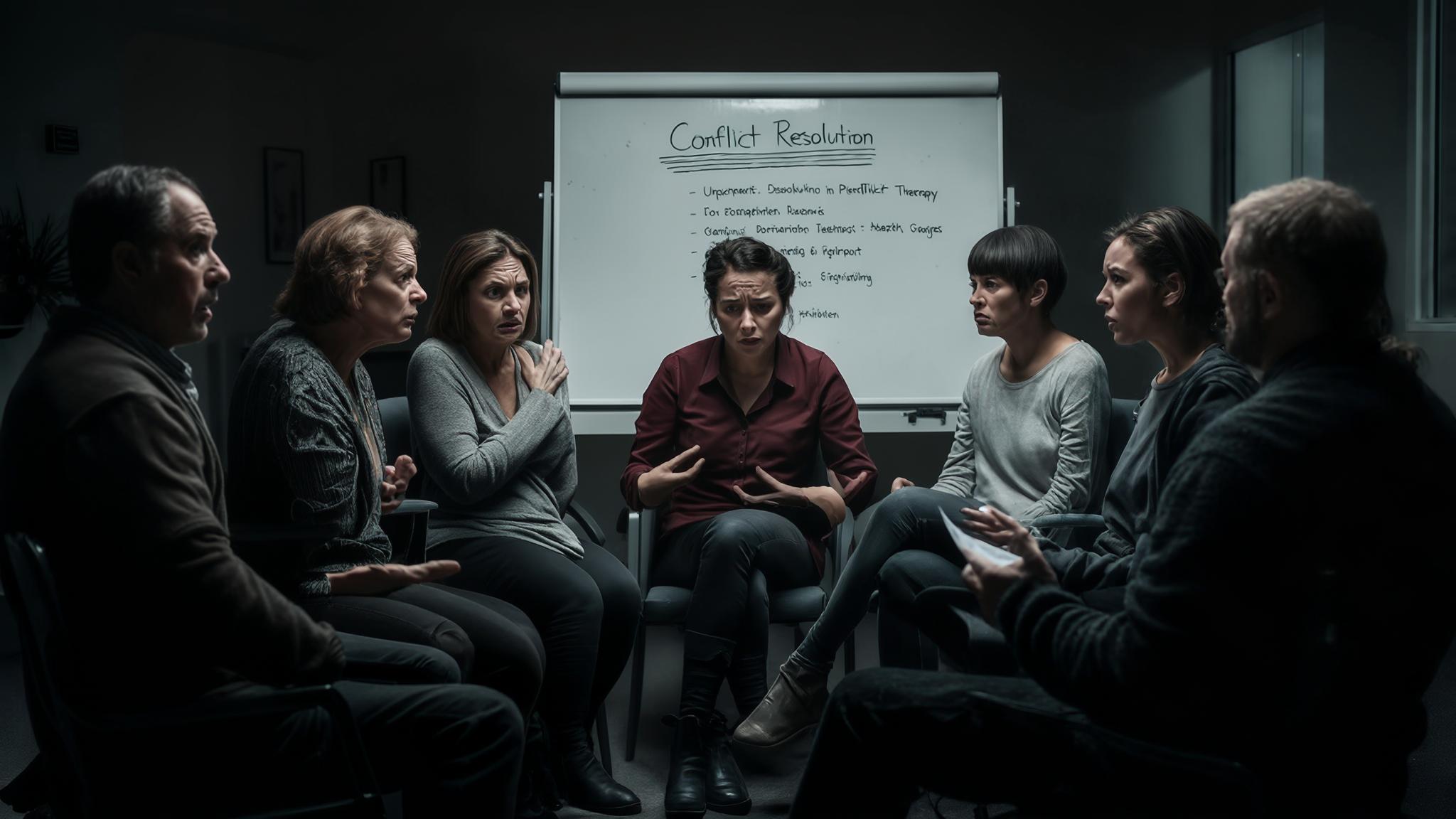 AI generated image: Addressing Anger and Conflict in a Group Setting