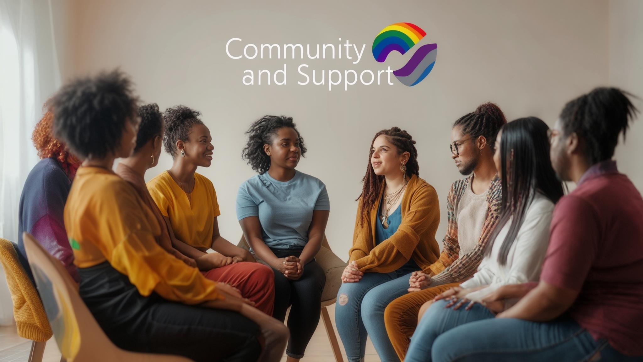 AI generated image: Group Therapy for LGBTQ+ Individuals: Community and Support