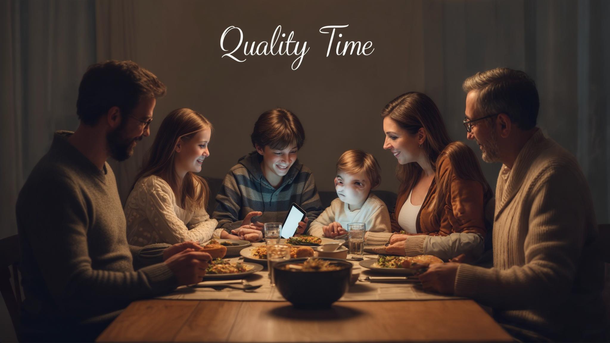 AI generated image: Managing Technology Use and Strengthening Family Connection