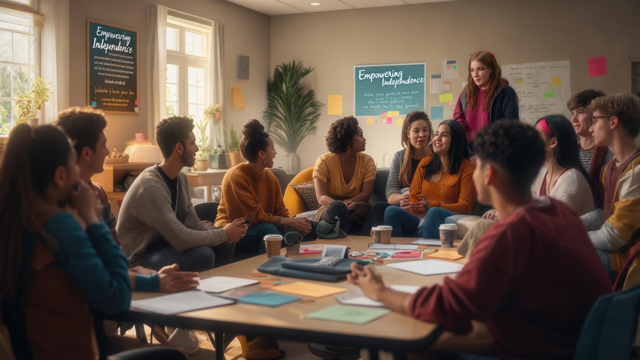 AI generated image: Young Adult Transition Groups - Skills for Independence and Growth